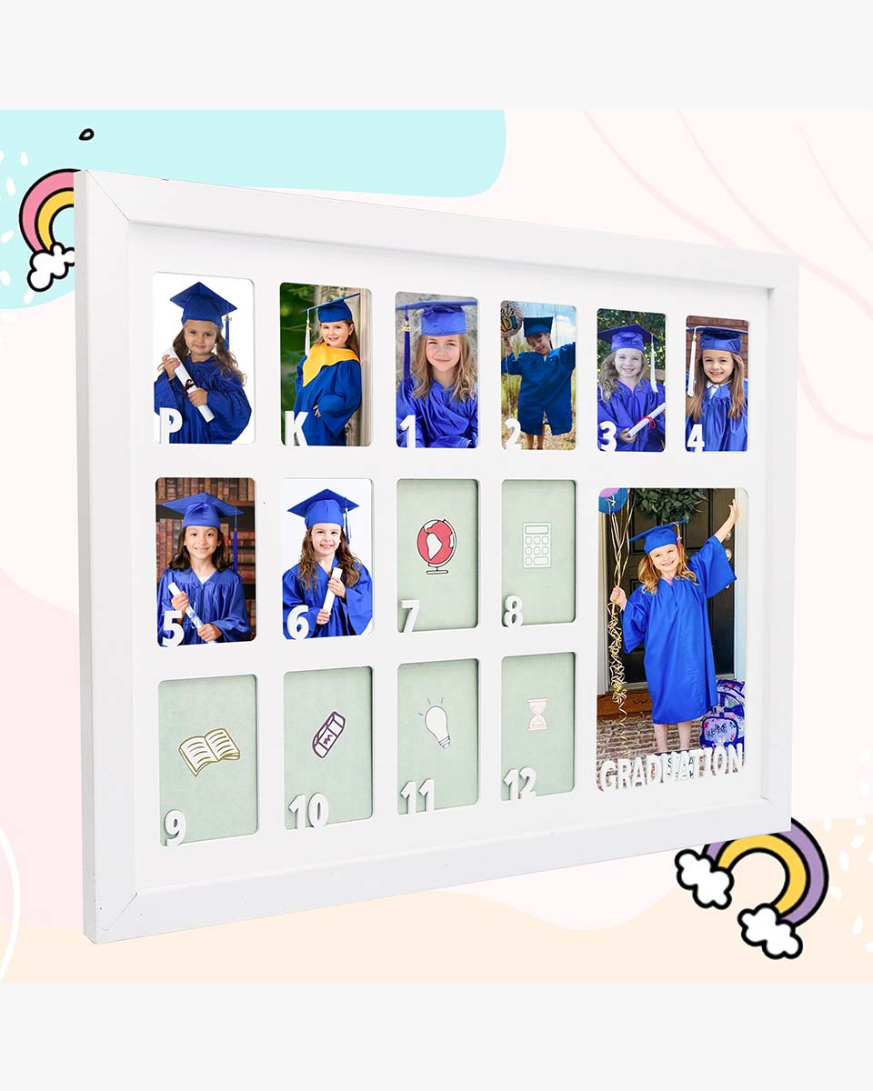 12×16 School Picture Frame for Pre-K to 12 Graduation Photo - 2 Colors Available