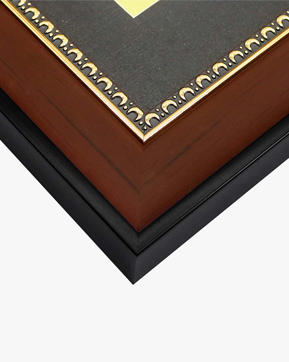 Certificate Polystyrene Picture Frame with Gold Beads and Trim Tempered Glass for 8.5*11