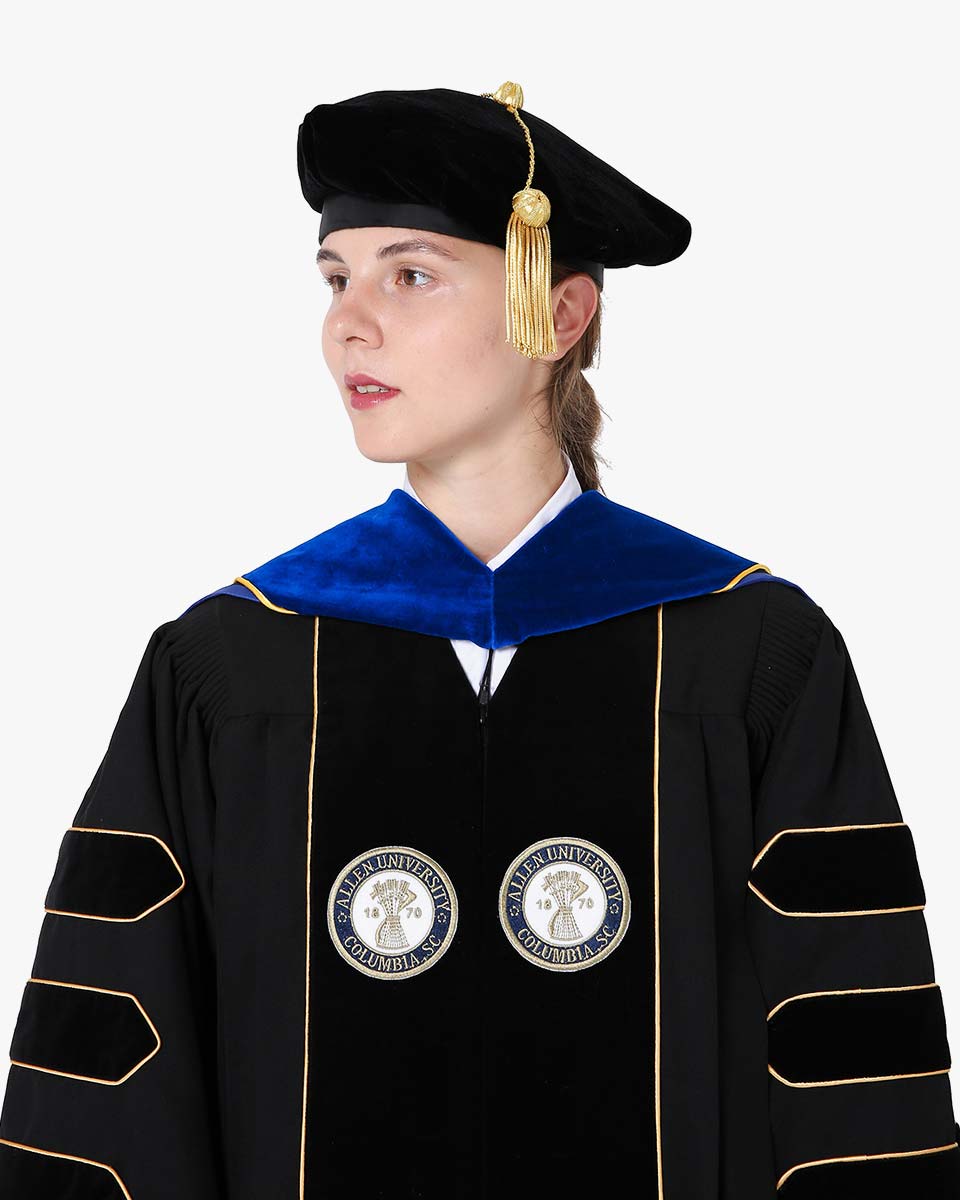 Deluxe Doctoral Hood with Gold Piping - 30 Color Combinations Available