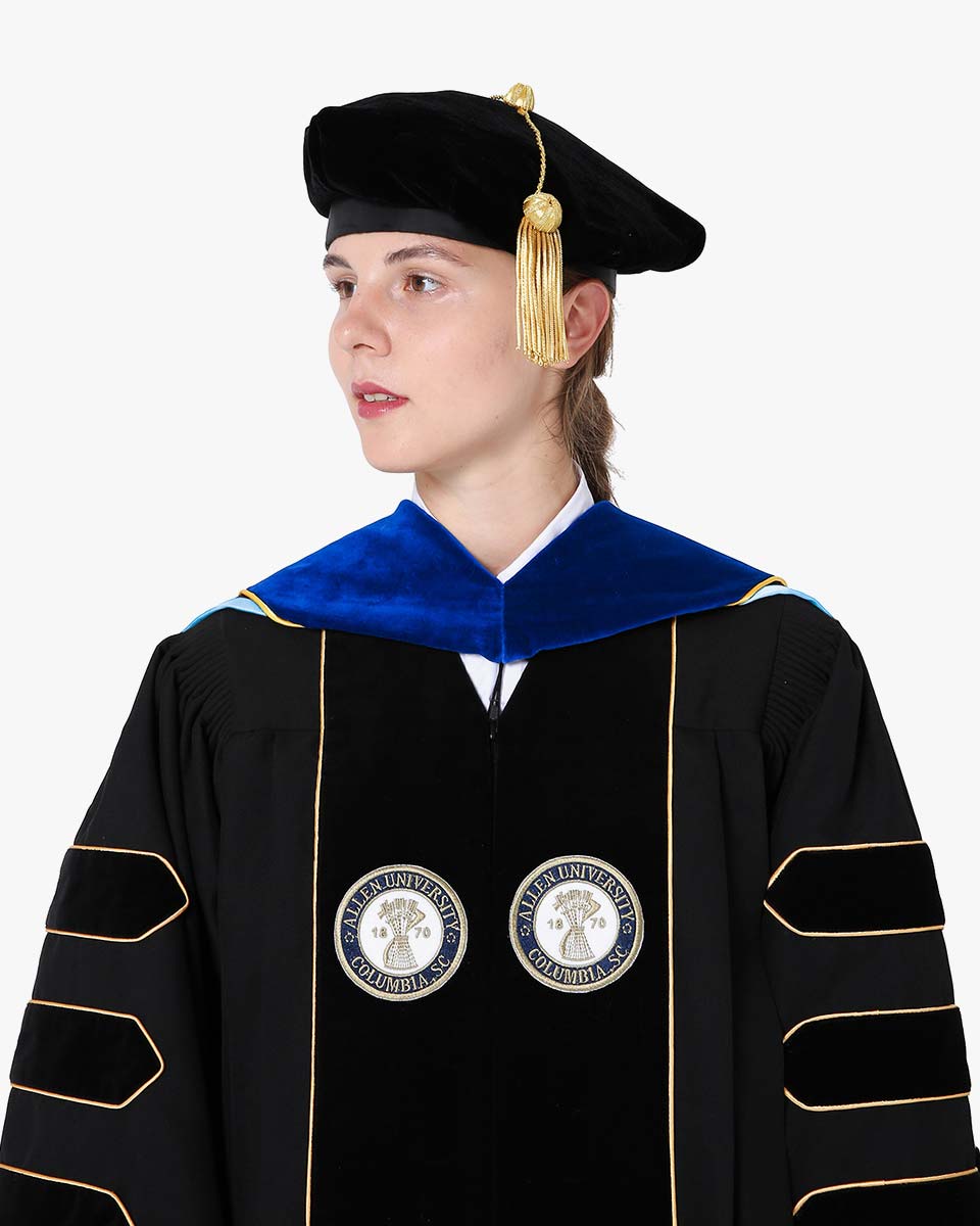 Deluxe Doctoral Hood with Gold Piping - 30 Color Combinations Available