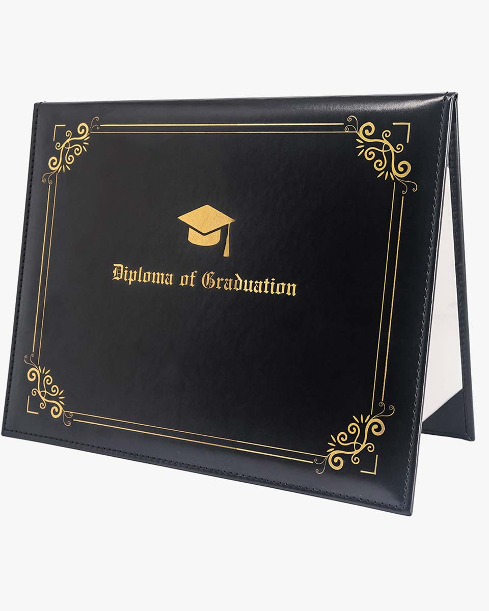 Diploma Cover With "Diploma Of Graduation" & Graduation Cap Imprinted - 2 Colors Available