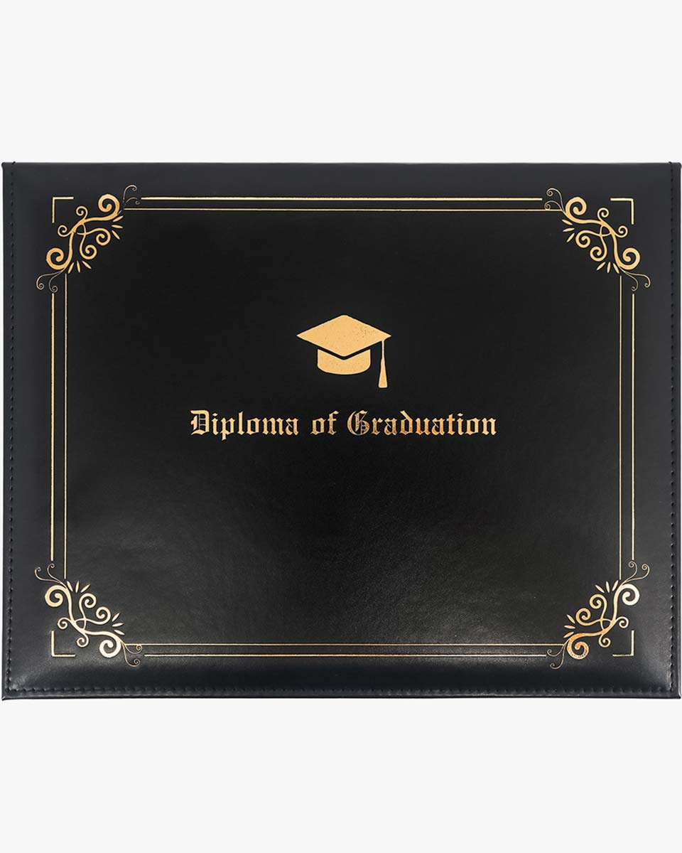 Diploma Cover With "Diploma Of Graduation" & Graduation Cap Imprinted - 2 Colors Available