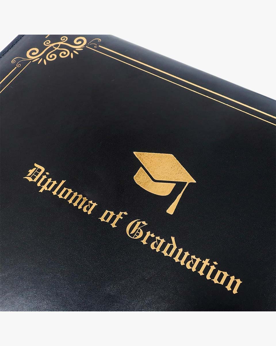 Diploma Cover With "Diploma Of Graduation" & Graduation Cap Imprinted - 2 Colors Available
