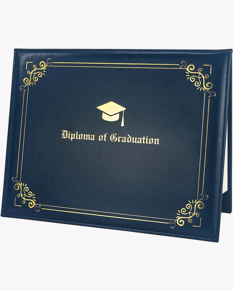 Diploma Cover With "Diploma Of Graduation" & Graduation Cap Imprinted - 2 Colors Available