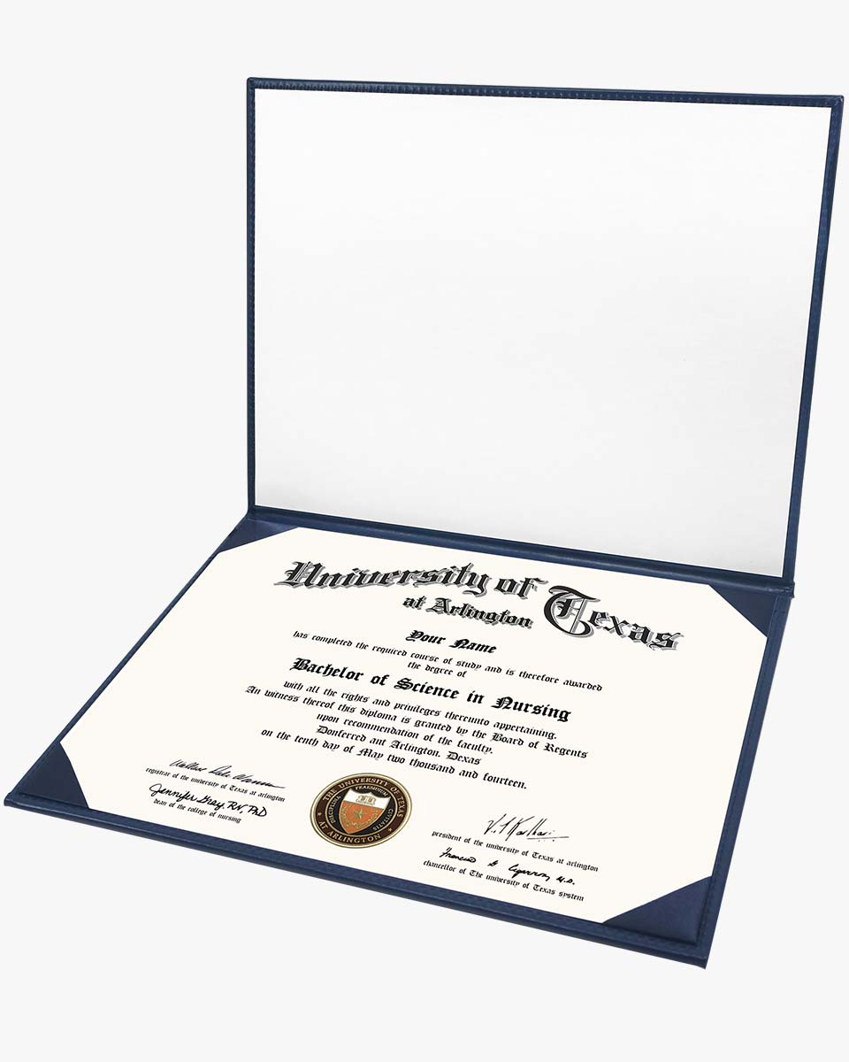 Diploma Cover With "Diploma Of Graduation" & Graduation Cap Imprinted - 2 Colors Available