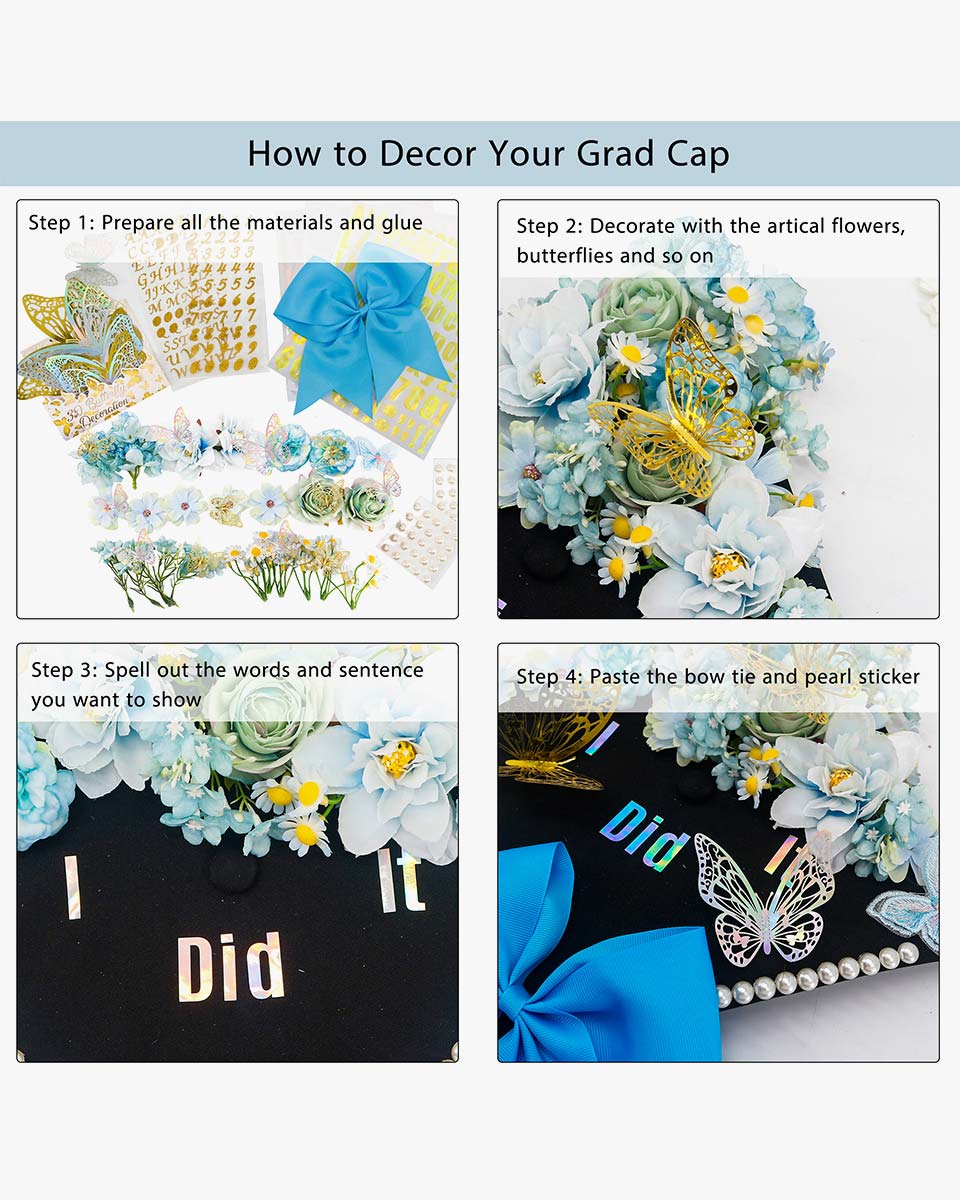 Graduation Cap Decoration Kit DIY Craft - 3 Colors Available