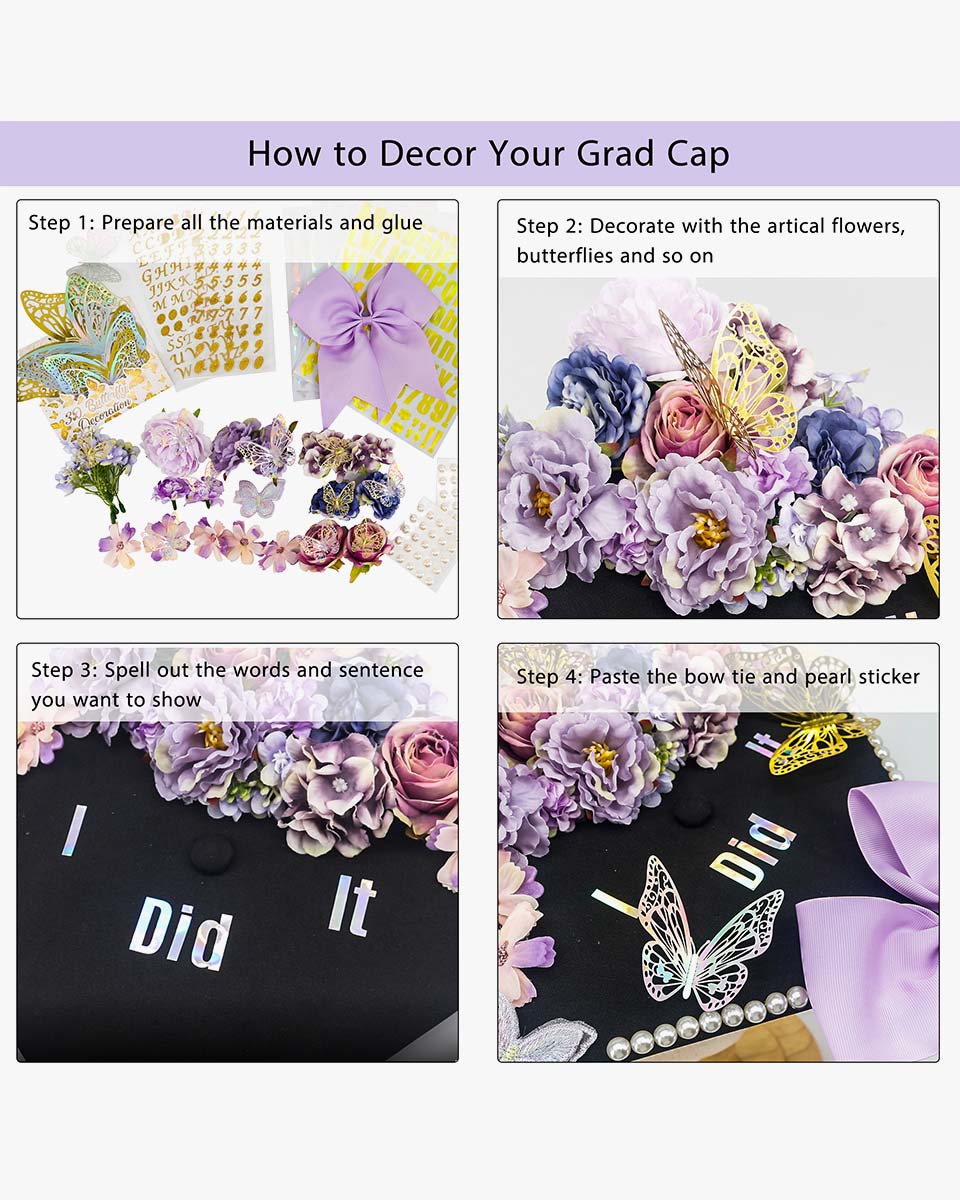 Graduation Cap Decoration Kit DIY Craft - 4 Colors Available