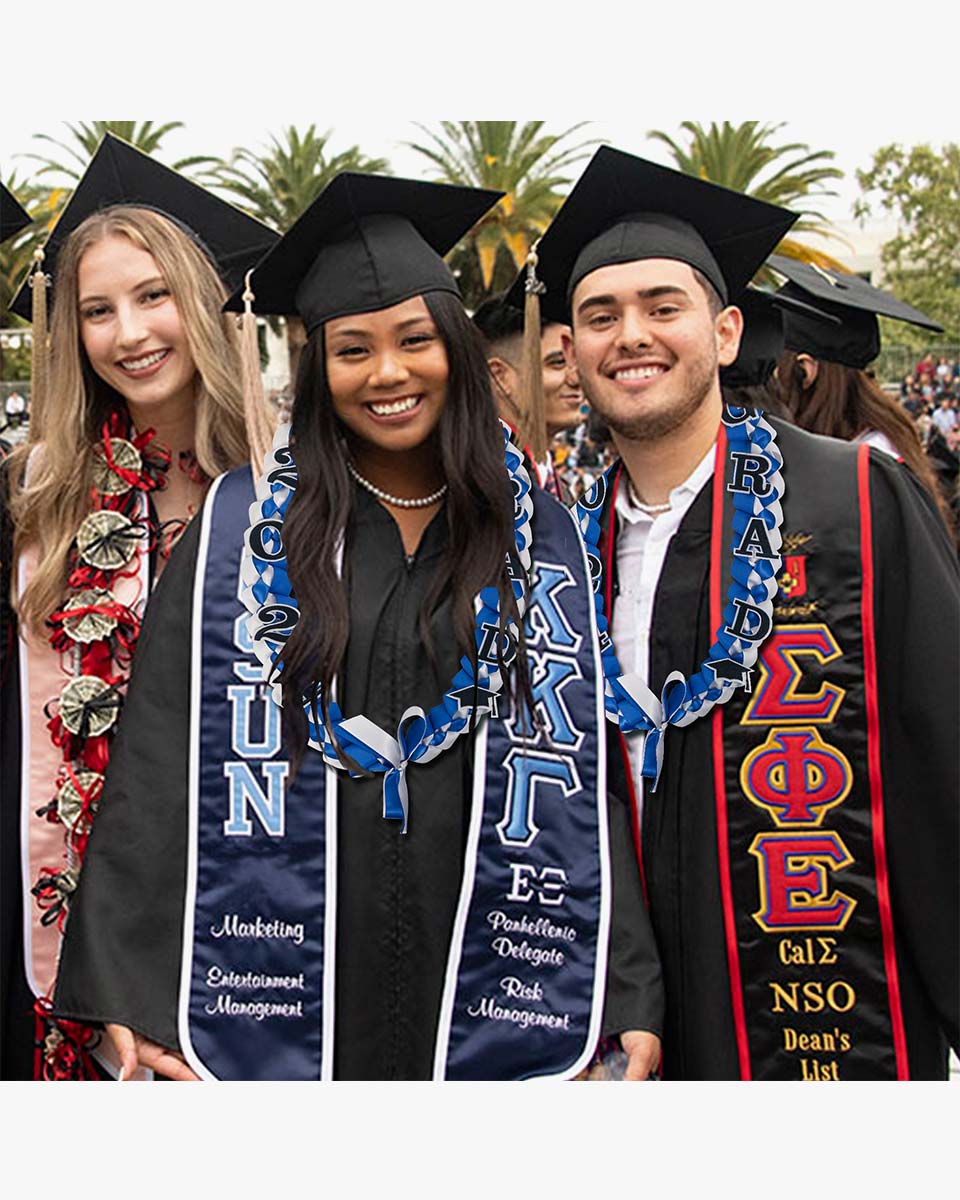 Graduation Leis with 2024 Embroidery Ribbon Lei Braided Necklace