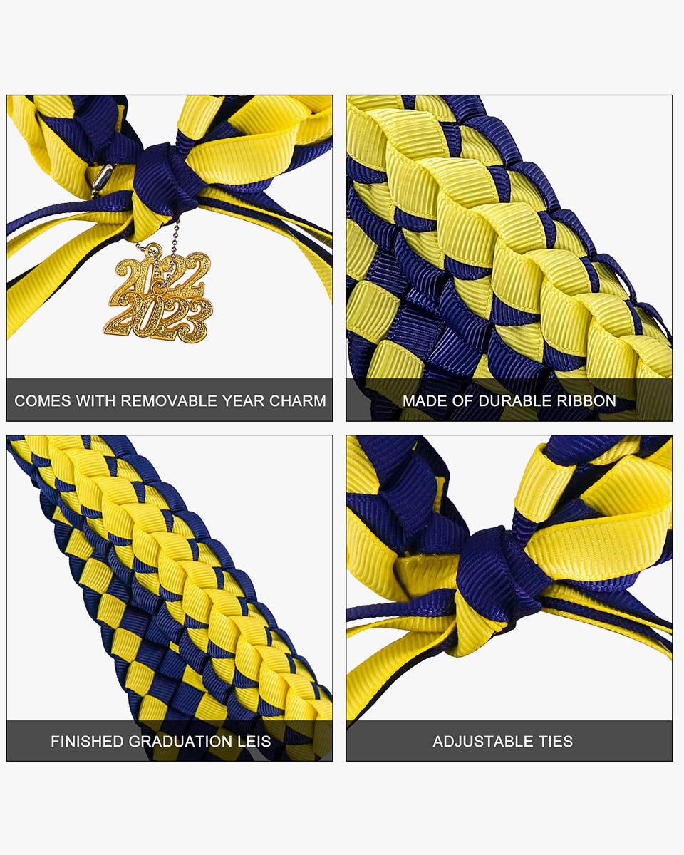 Graduation Braided Ribbon Lei with 2024 Year Charm