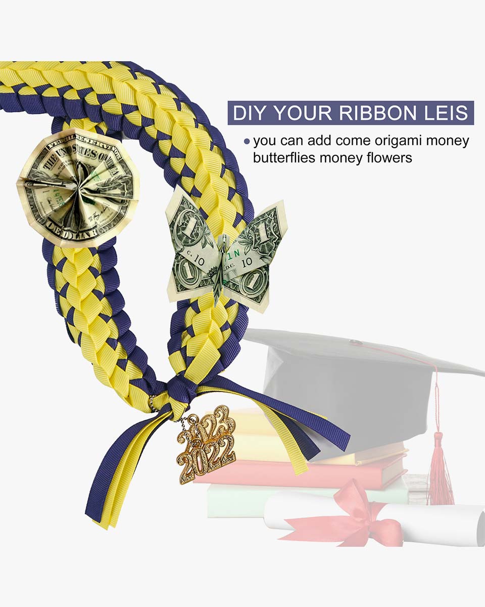 Graduation Braided Ribbon Lei with 2024 Year Charm