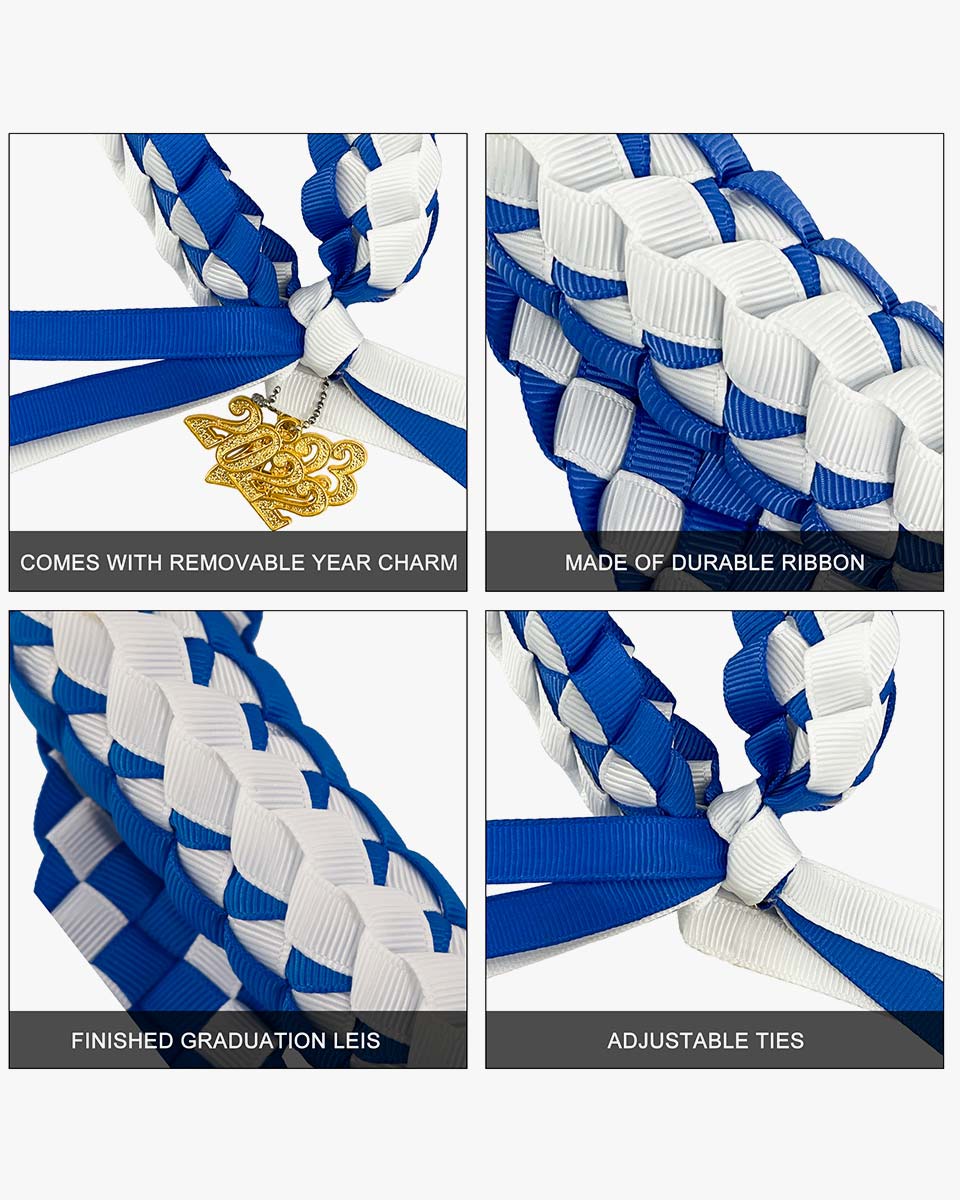 Graduation Braided Ribbon Lei with 2024 Year Charm