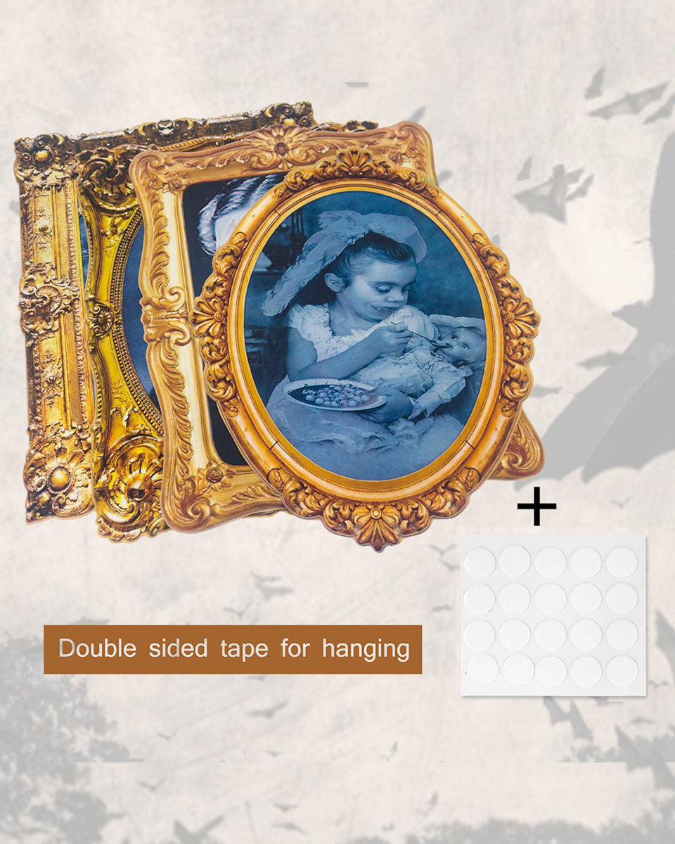 Halloween 3D Changing Face Scary Picture Frame Indoor Wall Decor 4 Pack – 2 Colors Available
