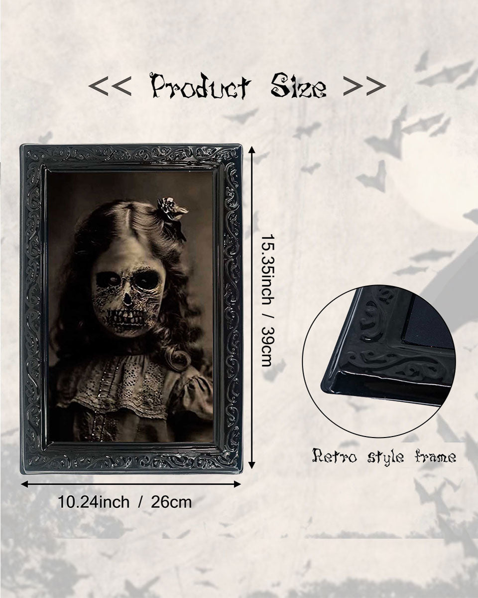 Halloween 3D Changing Face Scary Picture Frame Indoor Wall Decor 4 Pack – 2 Colors Available