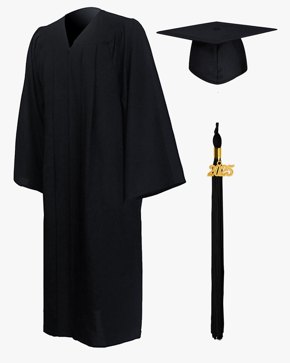 Premium Matte Graduation Cap, Gown & Tassel Package - 12 Colors Available