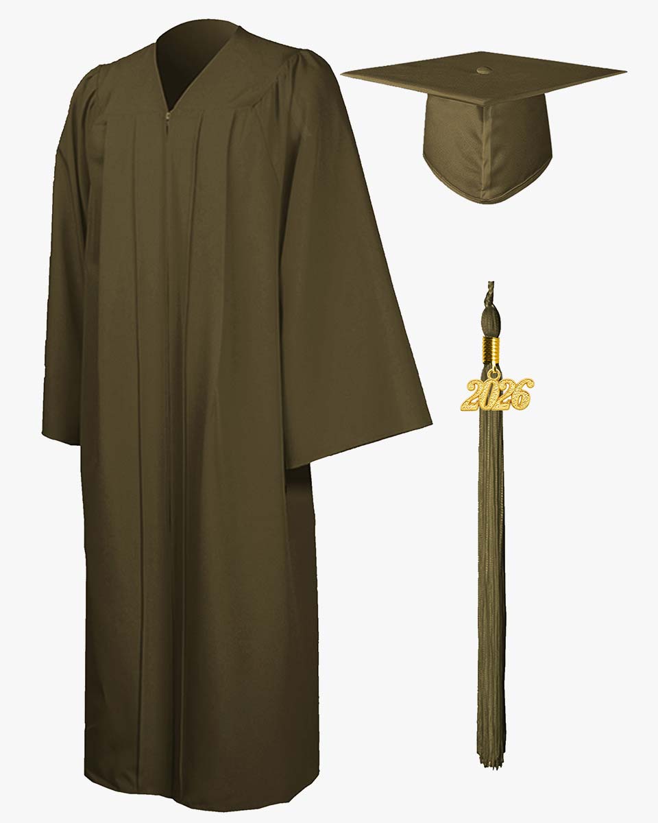 High School Premium Matte Graduation Cap, Gown & Tassel Package - 15 Colors Available