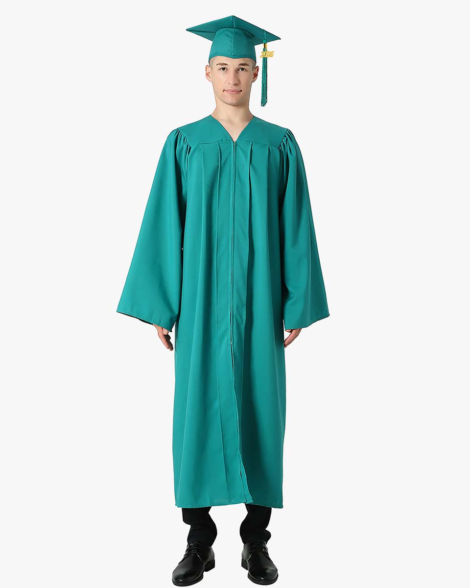 High School Premium Matte Graduation Cap, Gown, Stole, Imprinted Diploma Cover & Graduation Souvenirs Package