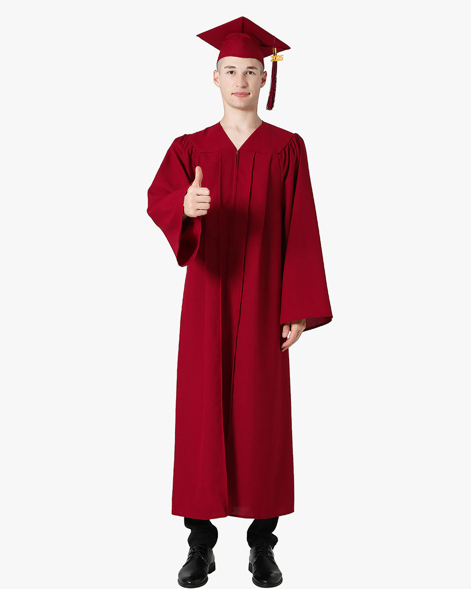 High School Premium Matte Graduation Cap, Gown, Stole, Imprinted Diploma Cover & Graduation Souvenirs Package