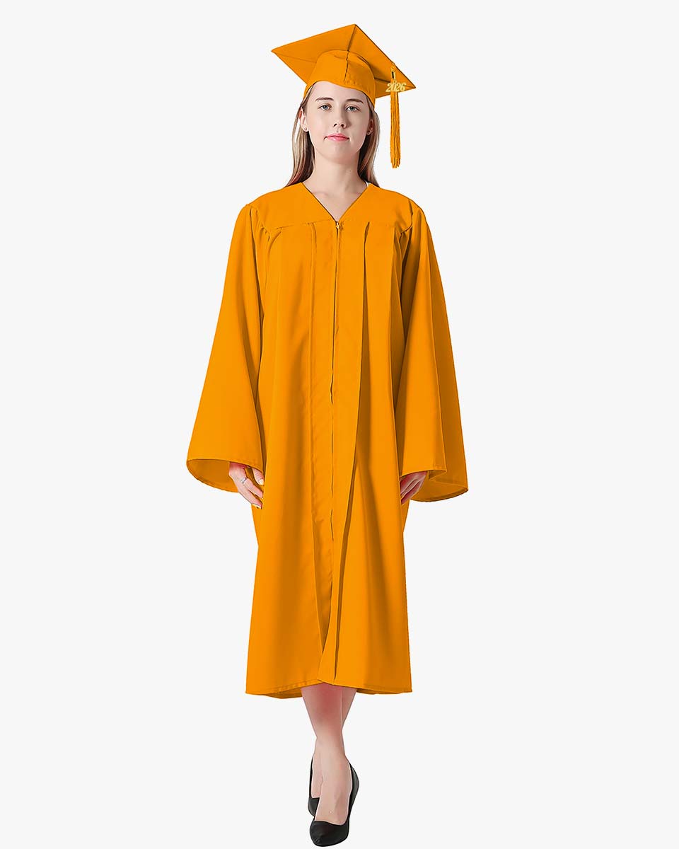 High School Premium Matte Graduation Cap, Gown & Tassel Package - 15 Colors Available