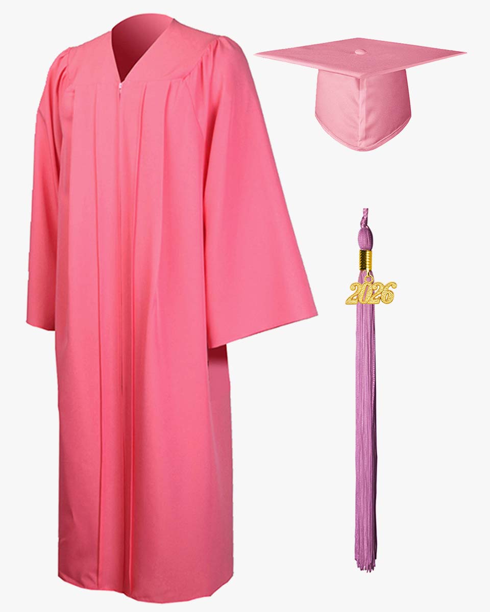 High School Premium Matte Graduation Cap, Gown, Stole, Imprinted Diploma Cover & Graduation Souvenirs Package