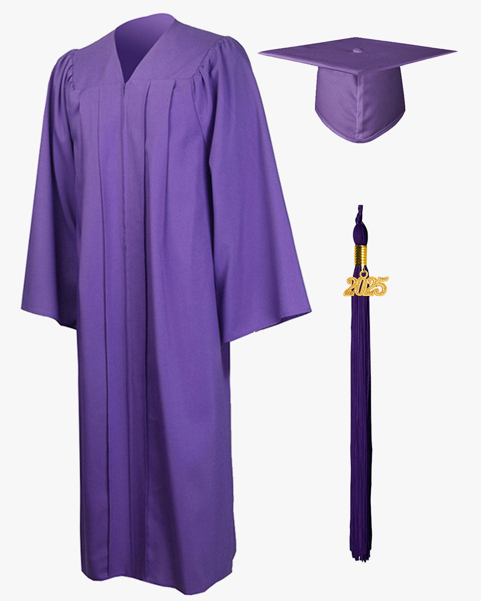 High School Premium Matte Graduation Cap, Gown, Stole, Imprinted Diploma Cover & Graduation Souvenirs Package