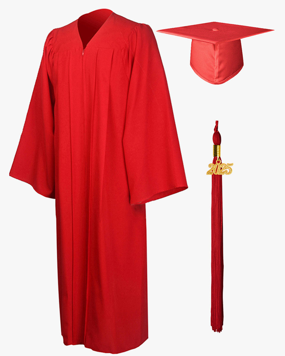 High School Premium Matte Graduation Cap, Gown, Stole, Imprinted Diploma Cover & Graduation Souvenirs Package