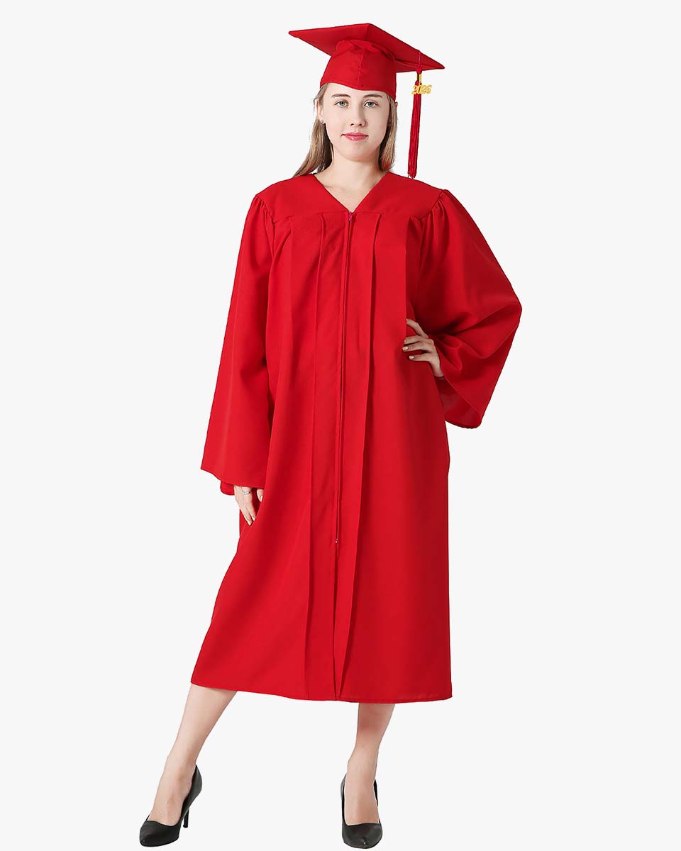 High School Premium Matte Graduation Cap, Gown, Stole, Imprinted Diploma Cover & Graduation Souvenirs Package