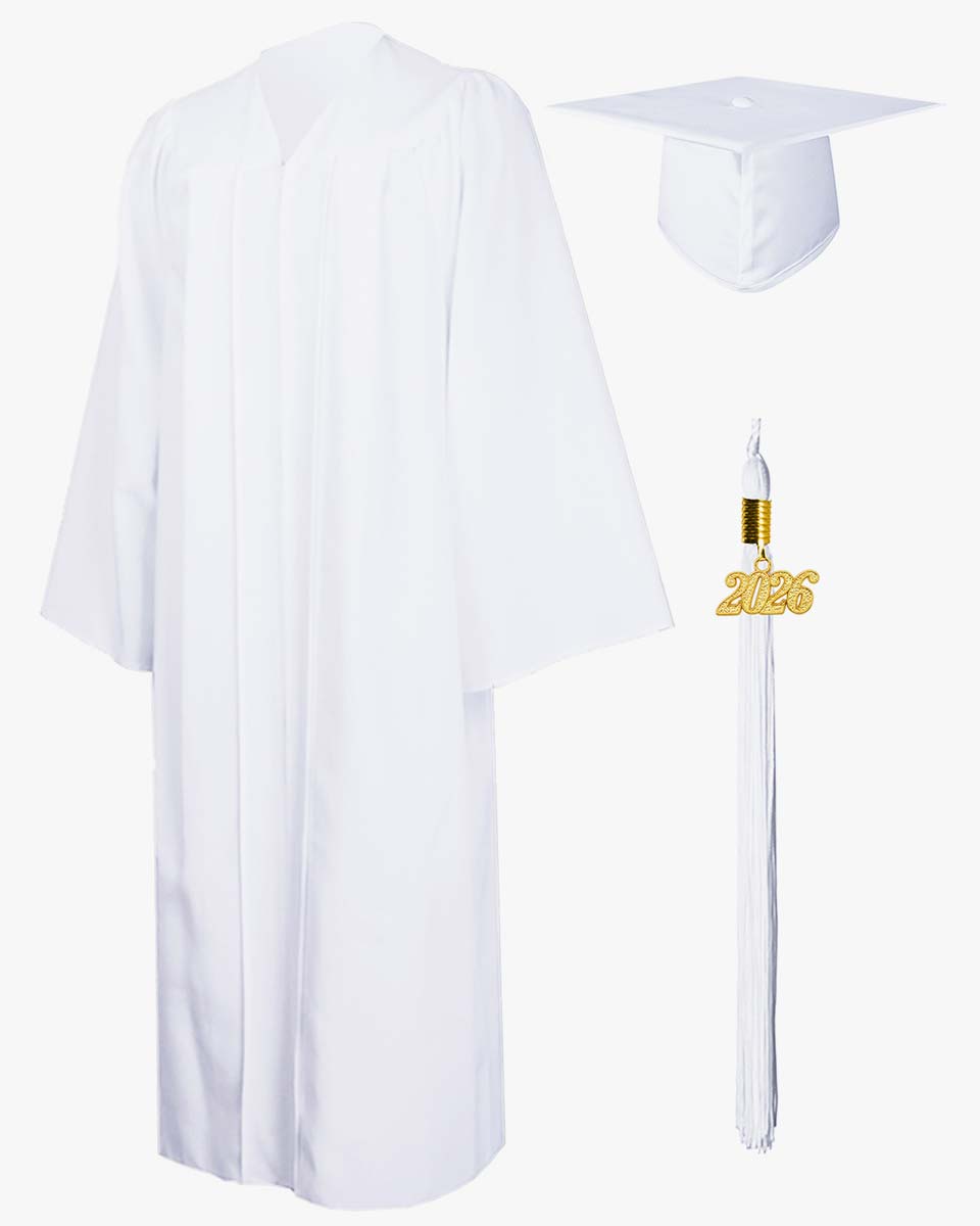 High School Premium Matte Graduation Cap, Gown, Stole, Imprinted Diploma Cover & Graduation Souvenirs Package