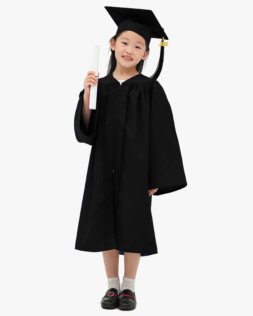 Matte Kindergarten Cap, Gown & Tassel Package – 12 Colors Available