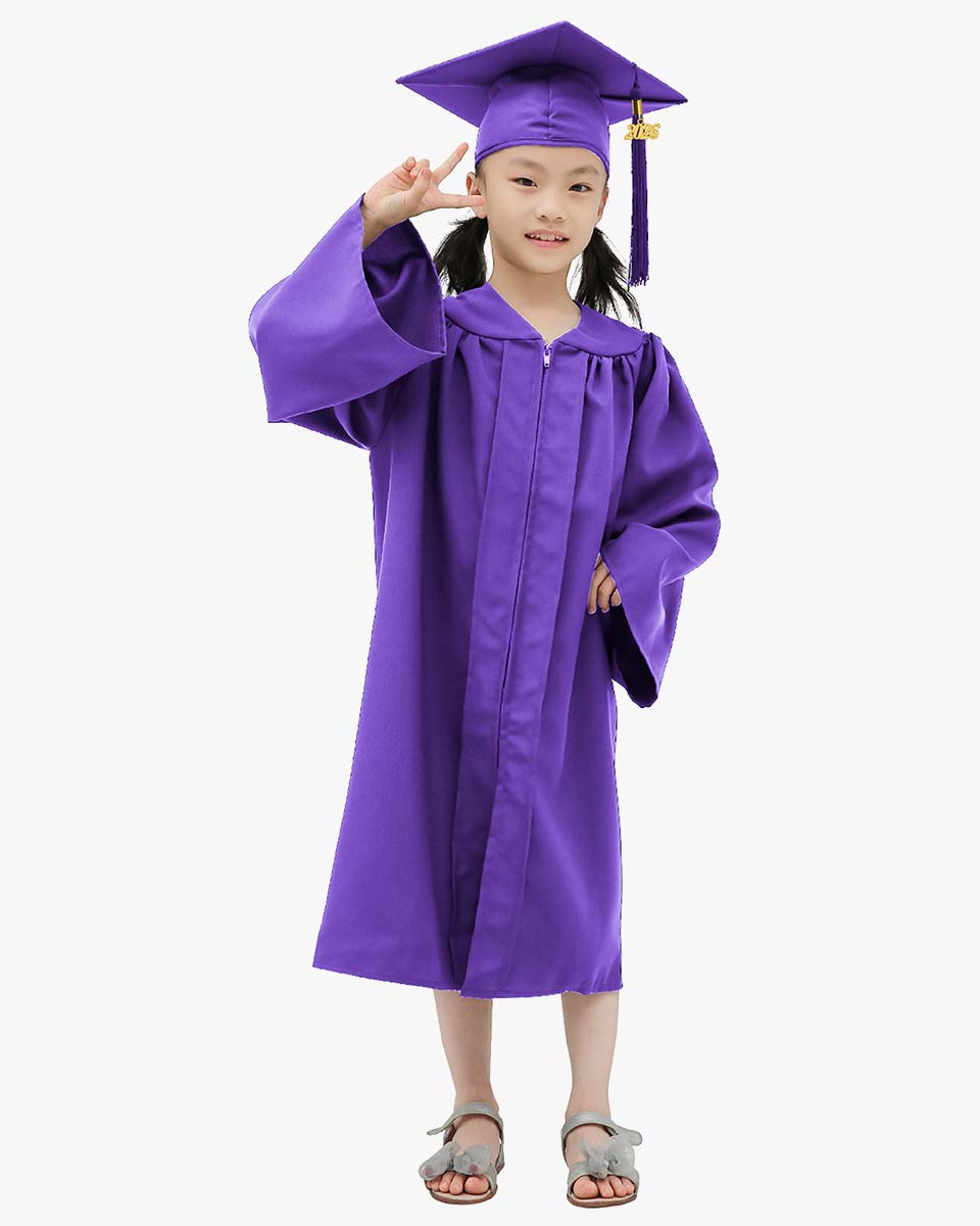 Matte Kindergarten Cap, Gown & Tassel Package – 12 Colors Available