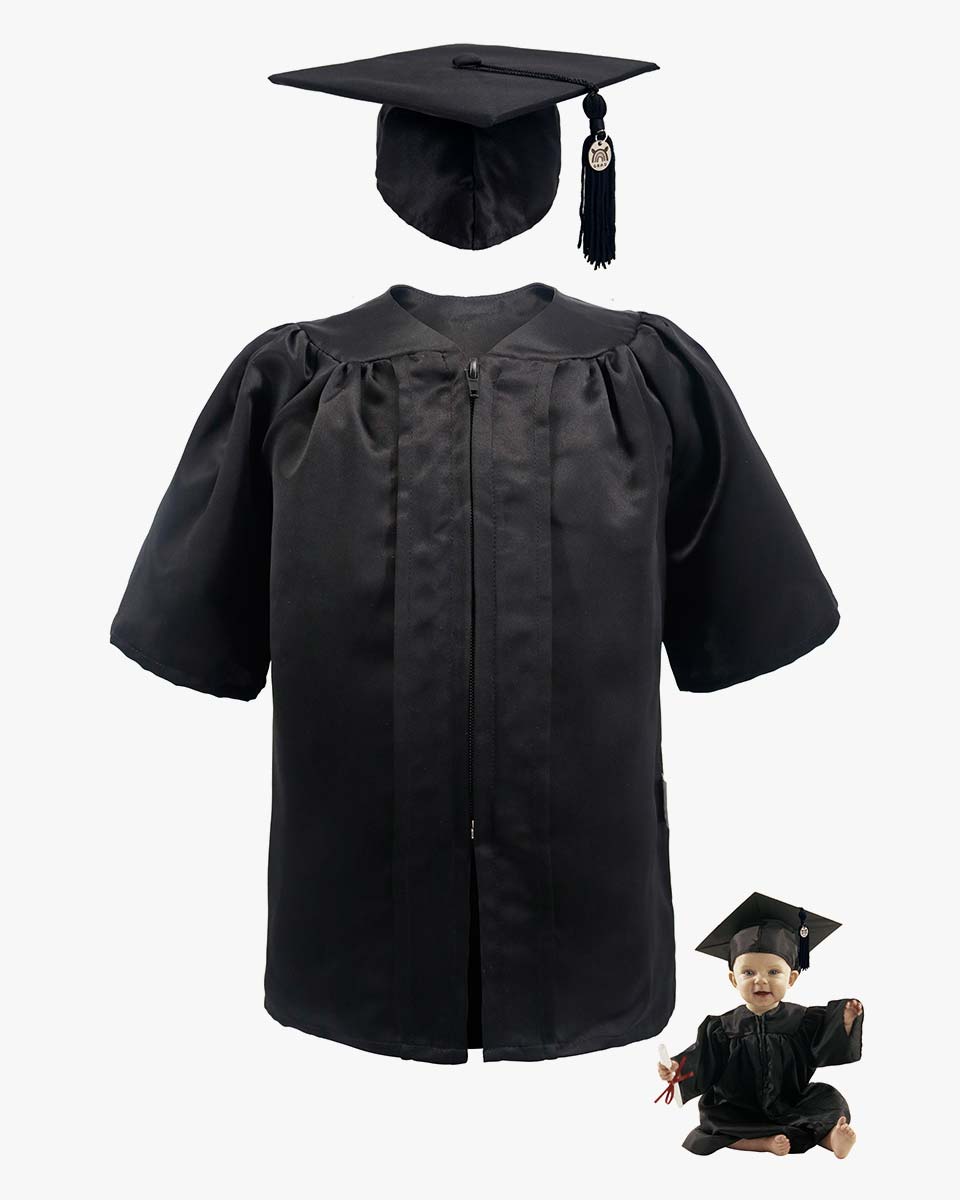 Soft Satin NICU Graduate Baby Cap and Gown Set - 3 Colors Available