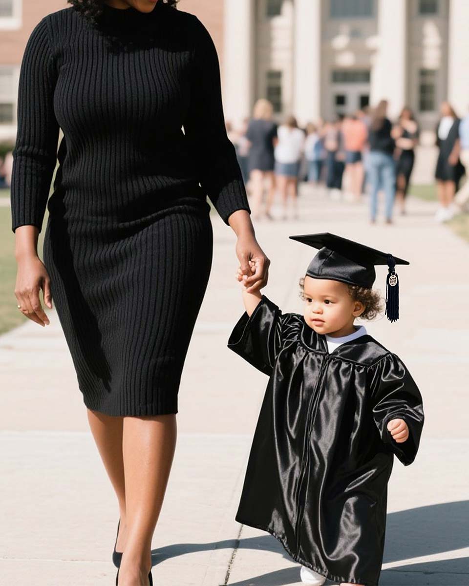 Soft Satin NICU Graduate Baby Cap and Gown Set - 3 Colors Available