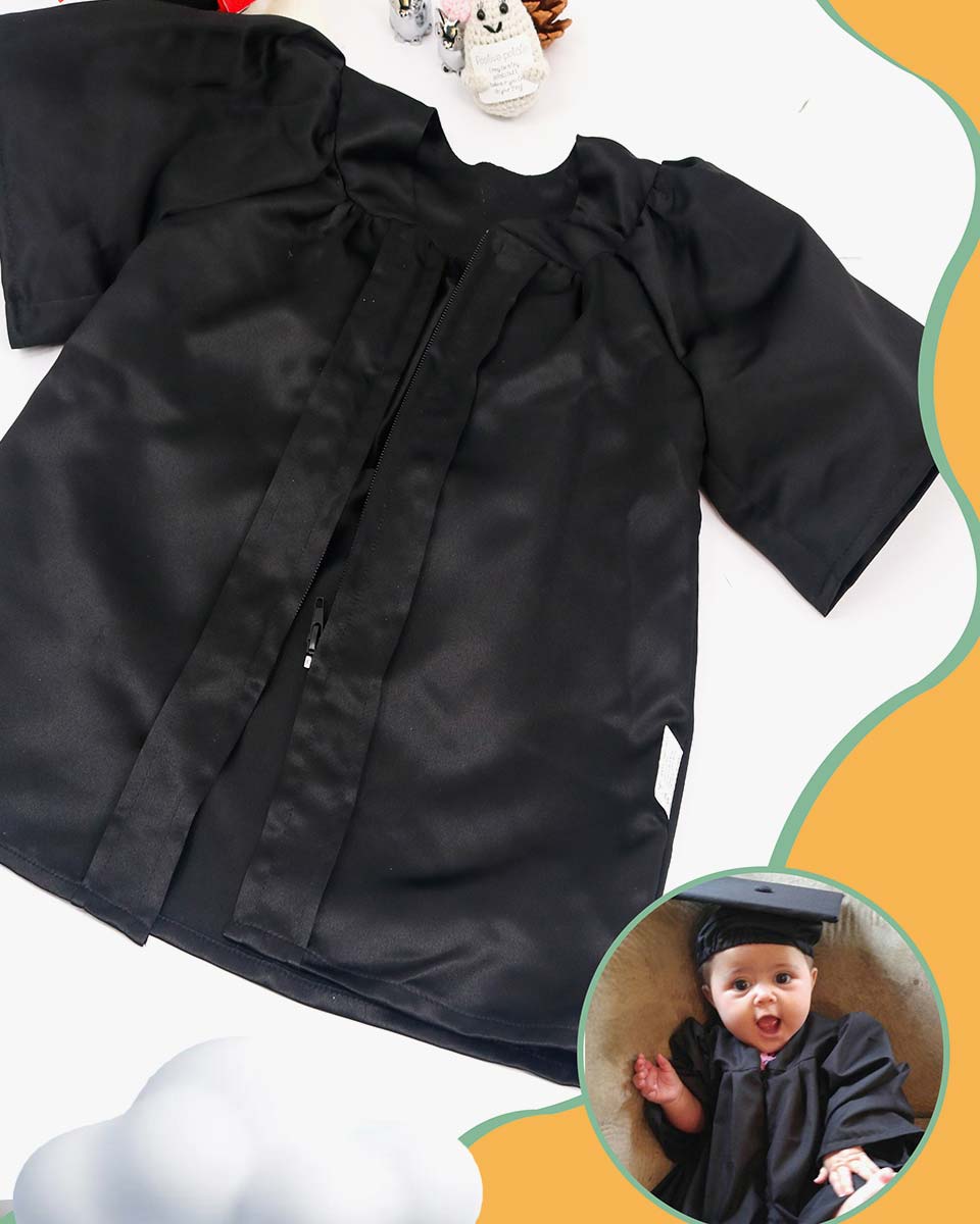 Soft Satin NICU Graduate Baby Cap and Gown Set - 3 Colors Available