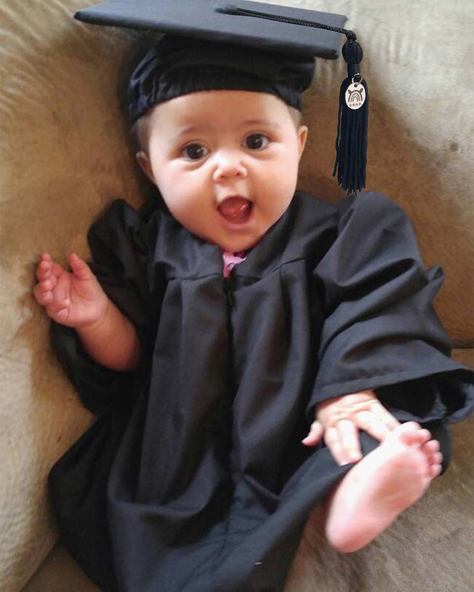 Soft Satin NICU Graduate Baby Cap and Gown Set - 3 Colors Available