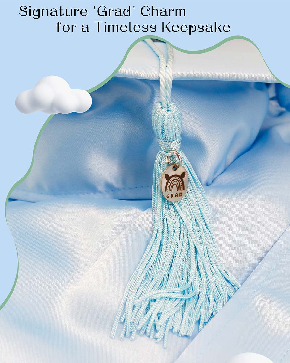 Soft Satin NICU Graduate Baby Cap and Gown Set - 3 Colors Available