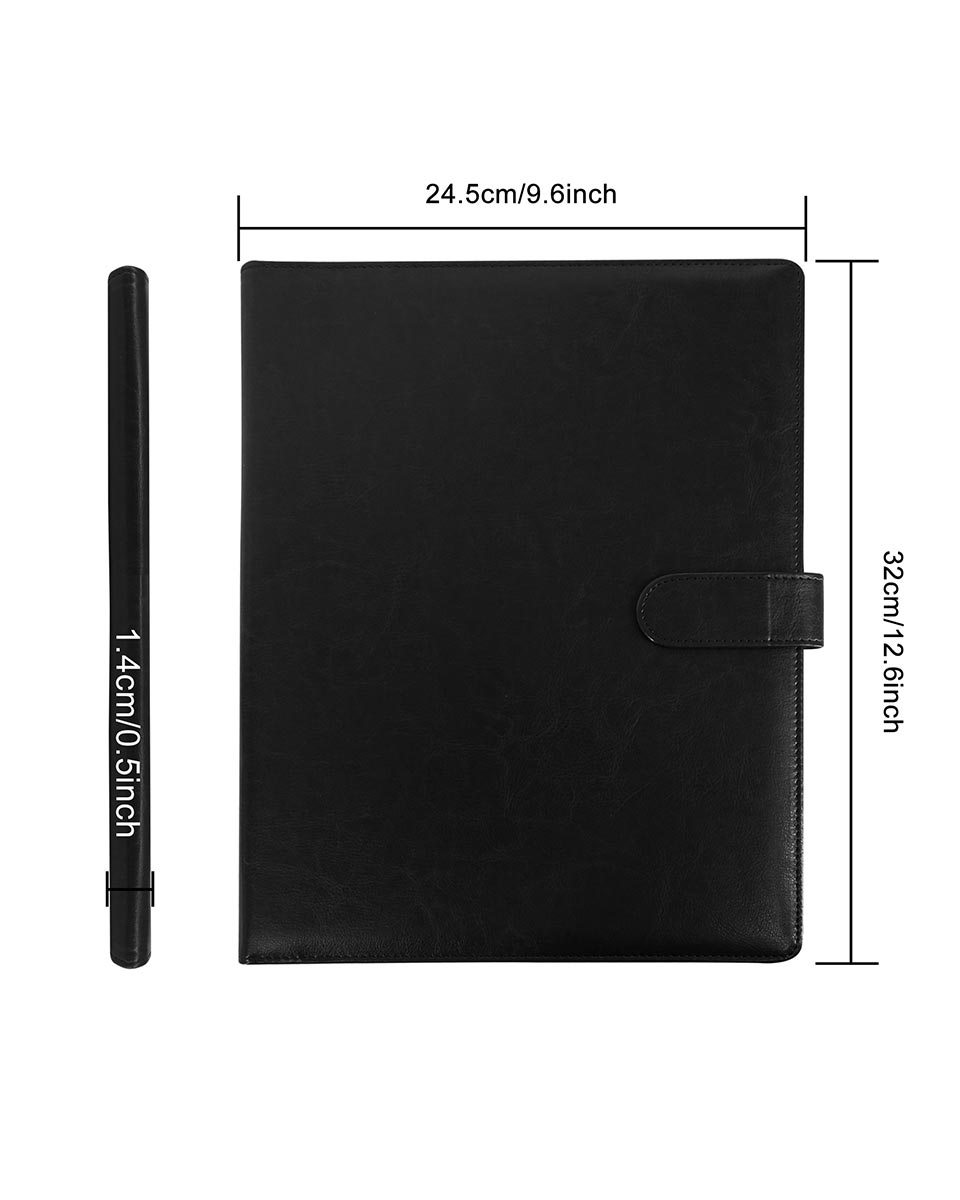 Multifunctional Business Magnetic Portfolio Padfolio PU Leather Folder with A4 Size - 3 Colors Available