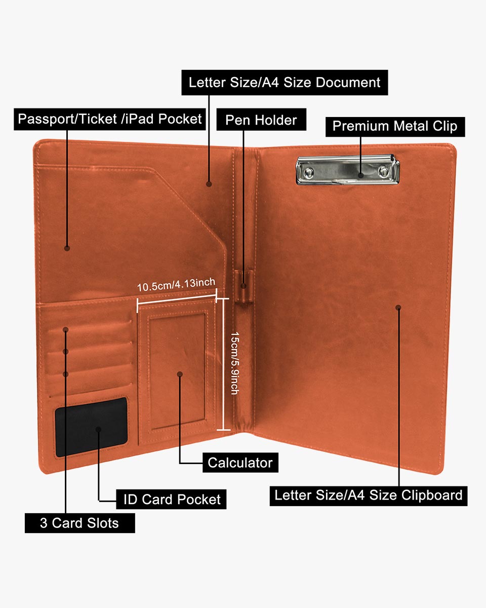 Multifunctional Business Open Portfolio Padfolio PU Leather Folder with A4 Size - 3 Colors Available