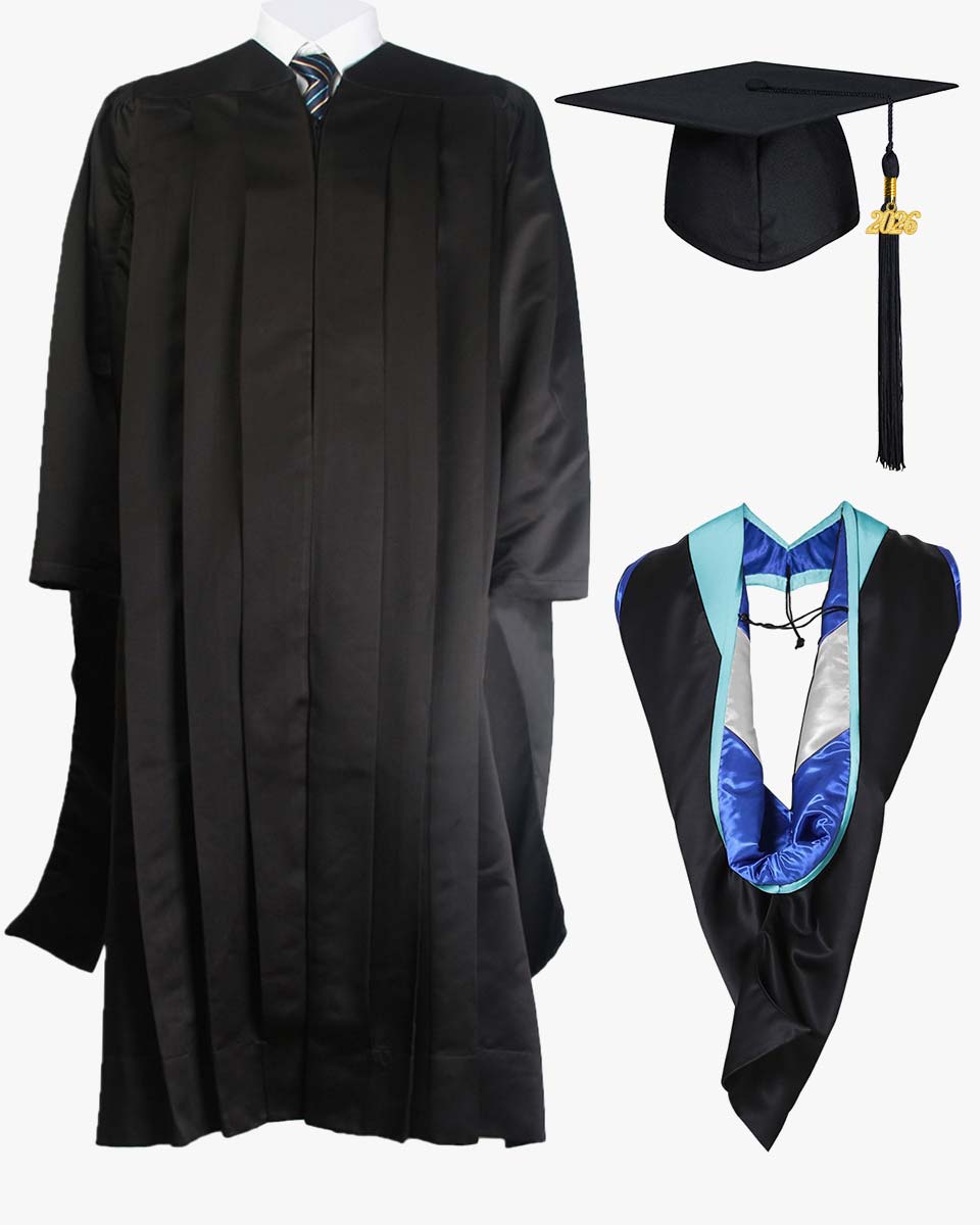 green emerald velvet dress Deluxe Master Cap Gown & Hood Package 60 (6'3