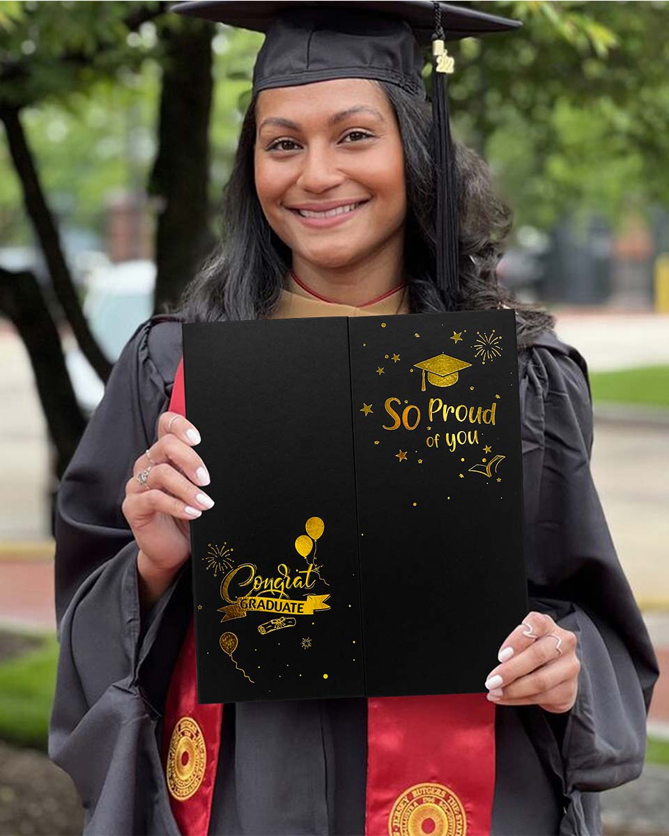 Black Cardboard Graduation Picture Frame for Eight 4" x 6" Photos