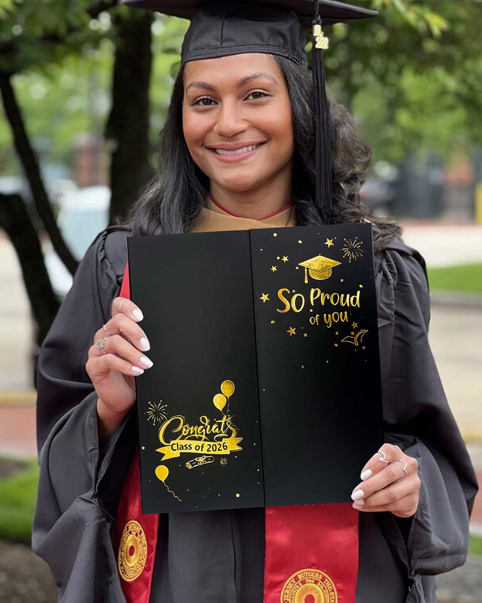 Black Cardboard Graduation Picture Frame for 4" x 6" Photos - 3 Styles Available