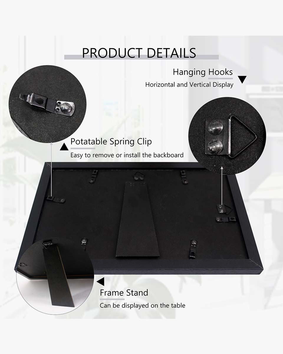 Black Wall and Tabletop CD Display Frame for Connected Disc and Booklet - 2 Mat Colors Available