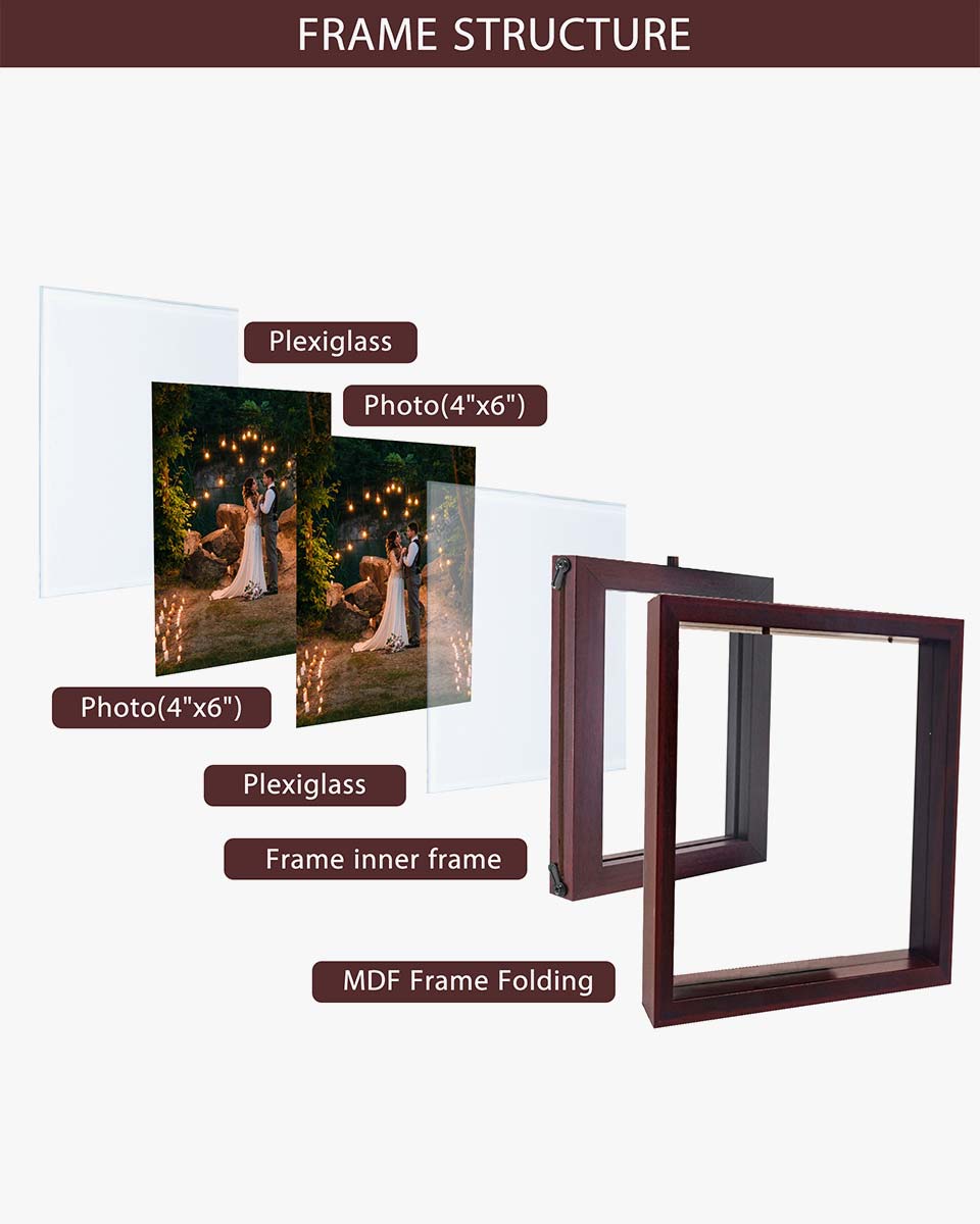 Rotating Picture Frame 4*6 for Wedding Engagement Gifts & Dad/Mom Gifts