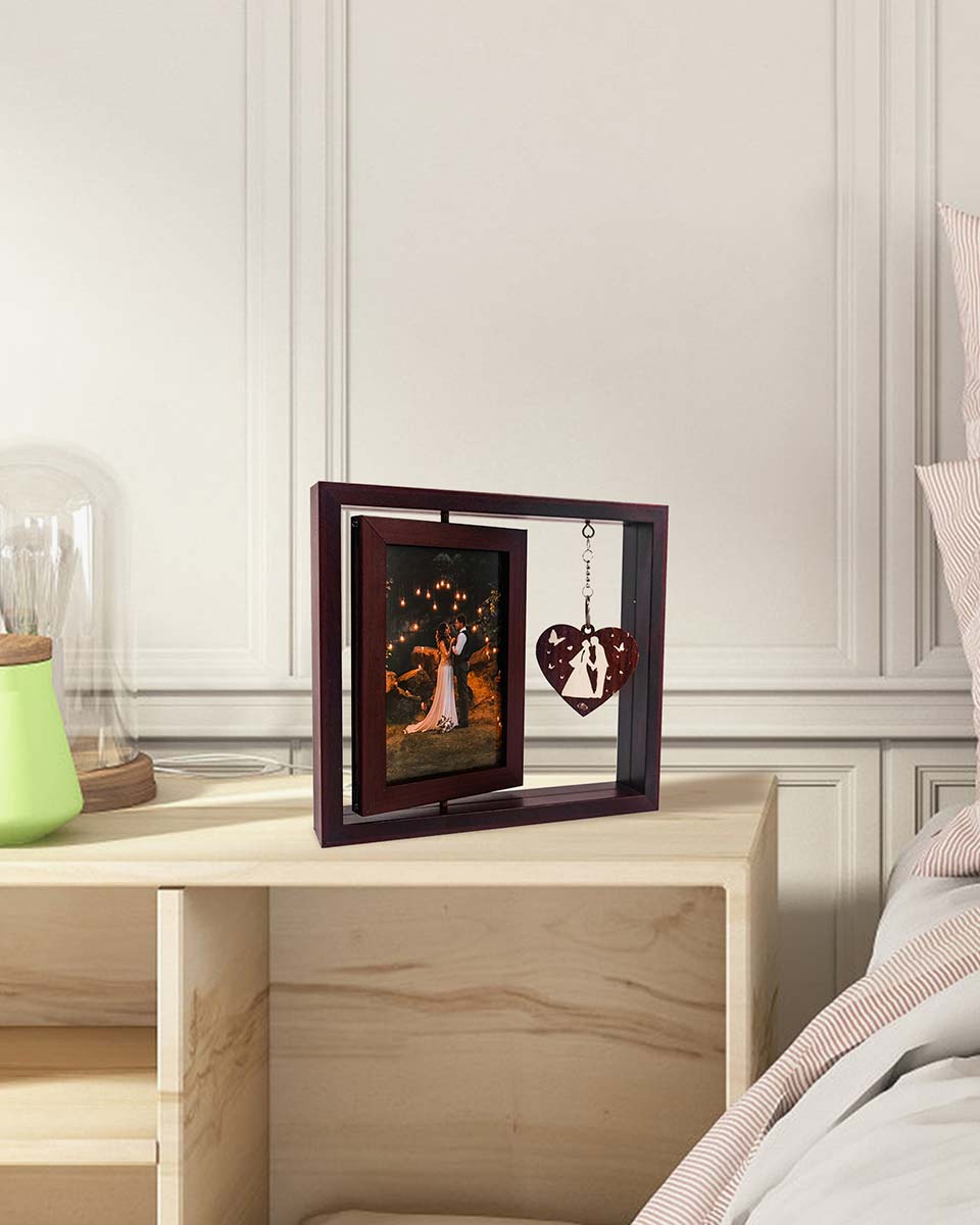 Rotating Picture Frame 4*6 for Wedding Engagement Gifts & Dad/Mom Gifts