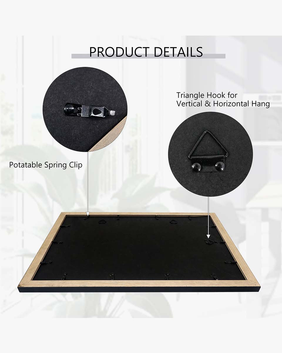Black Wall Display Vinyl Record Album Frame with Double Gold Trim for 12*12 LP Covers - 2 Mat Colors Available