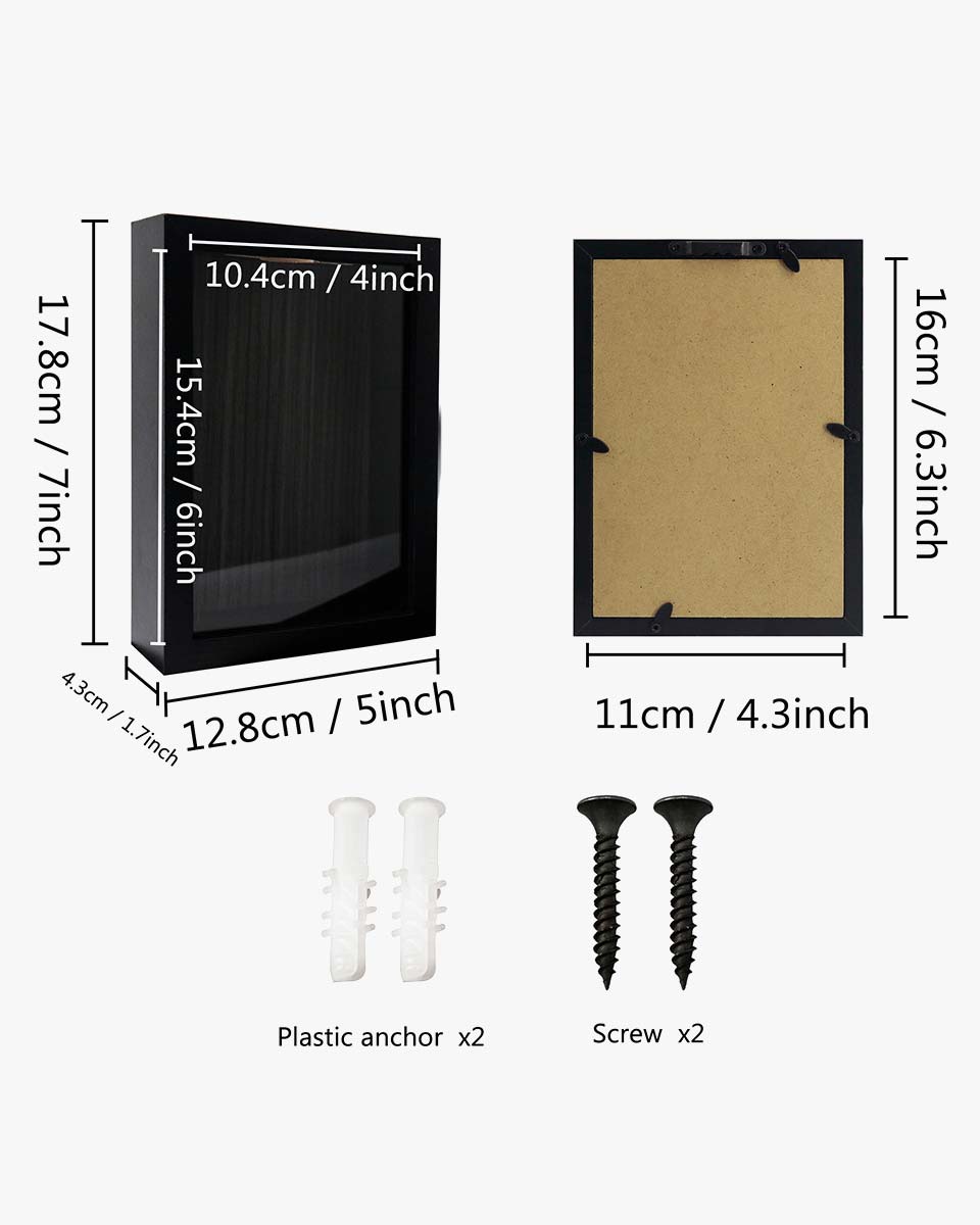 Shadow Box Frame Wood Collection Case With Slot on top - 5 Sizes Available