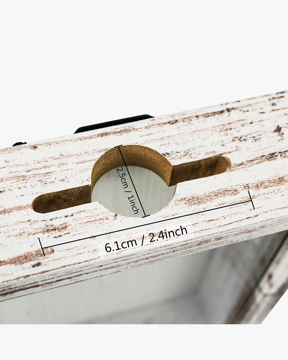 Shadow Box Frame White Wood Collection Case With Slot on top - 5 Sizes Available