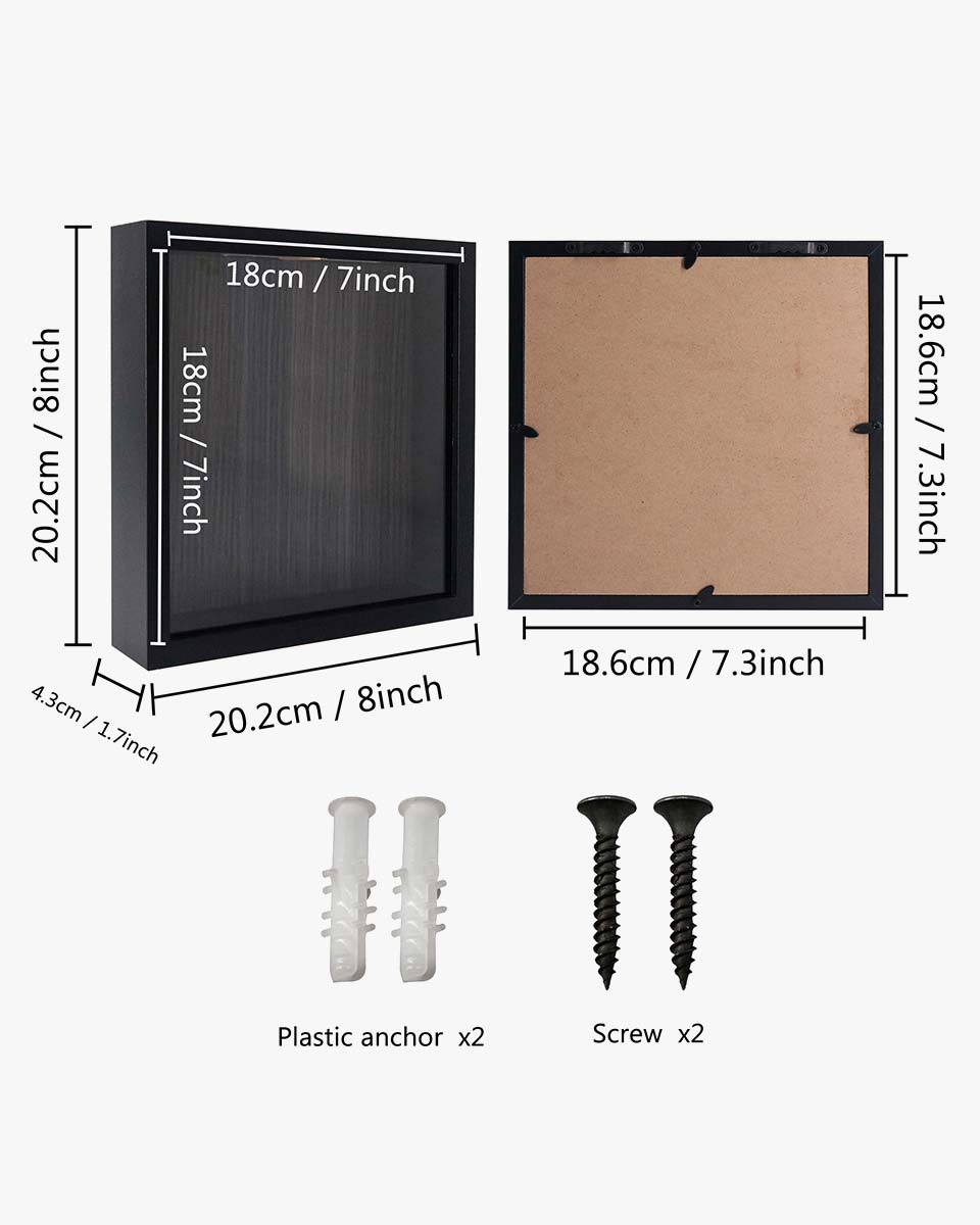 Shadow Box Frame Wood Collection Case With Slot on top - 5 Sizes Available
