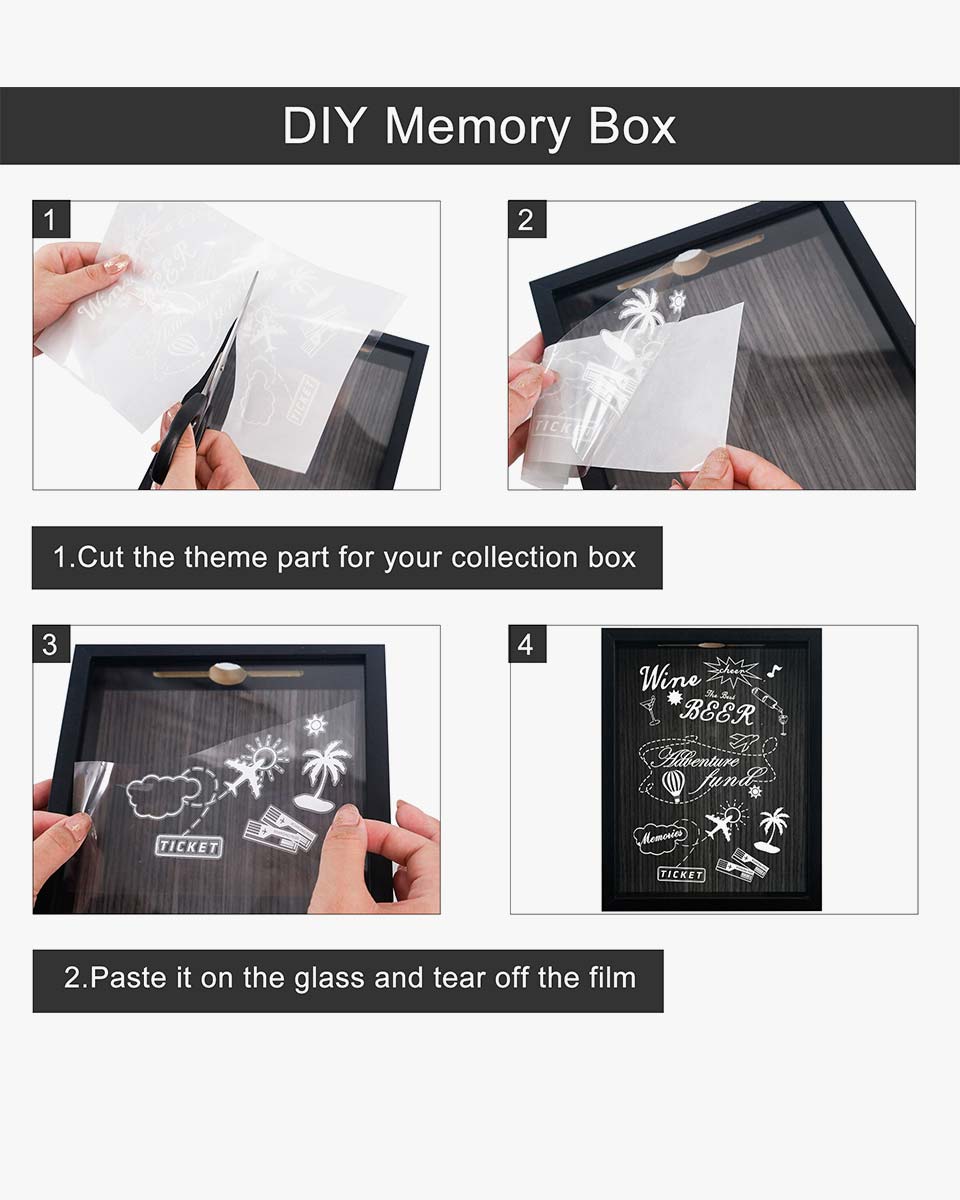 Shadow Box Frame Wood Collection Case With Slot on top - 5 Sizes Available