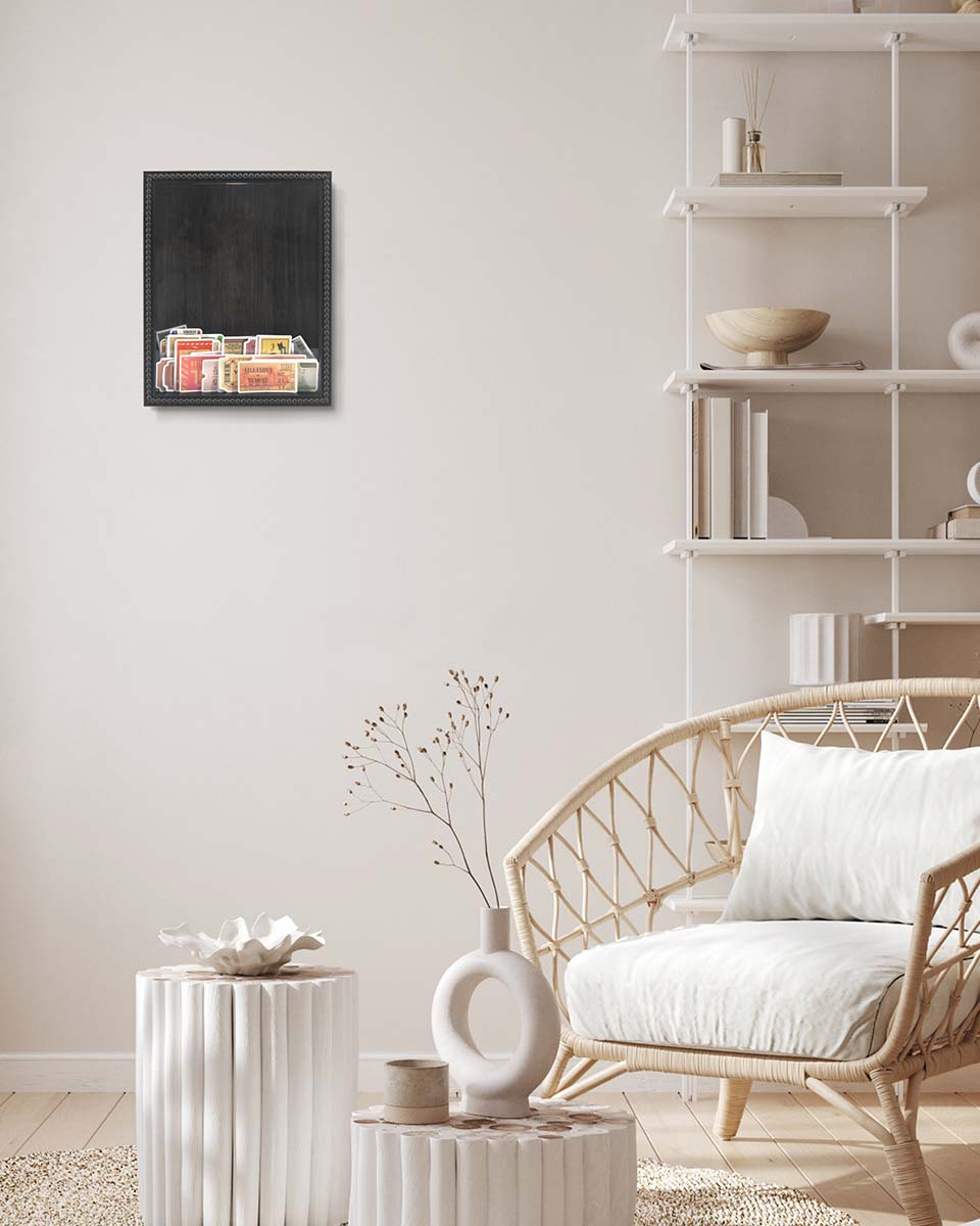 Black Top Loading with Slot Unique Beaded Design Travel Shadow Box in 3 Size