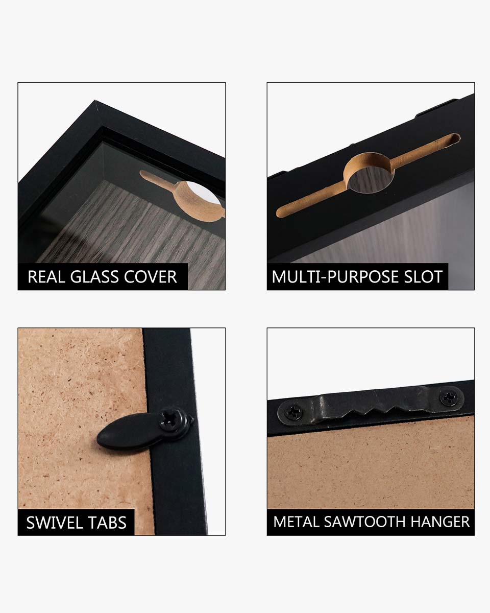 Shadow Box Frame Wood Collection Case With Slot on top - 5 Sizes Available