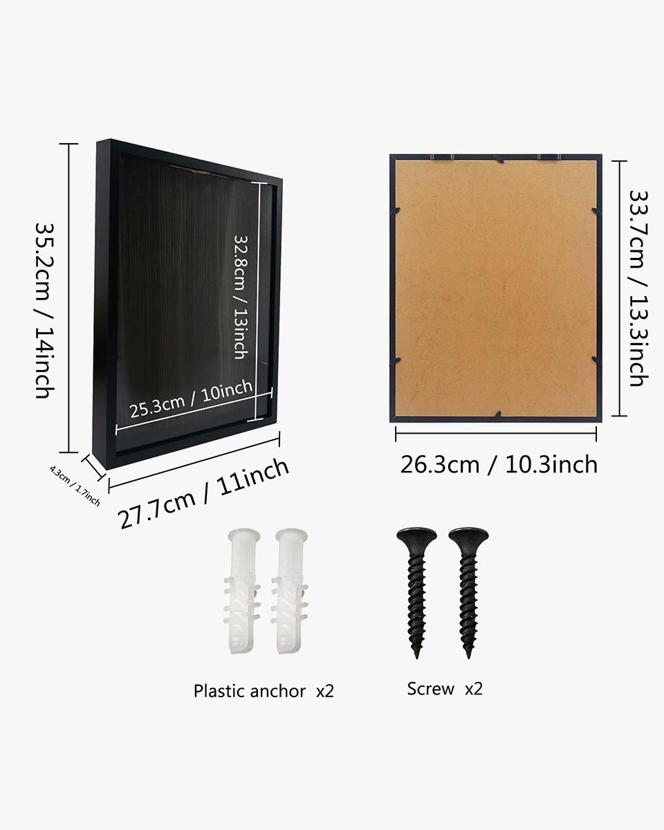 Shadow Box Frame Wood Collection Case With Slot on top - 5 Sizes Available